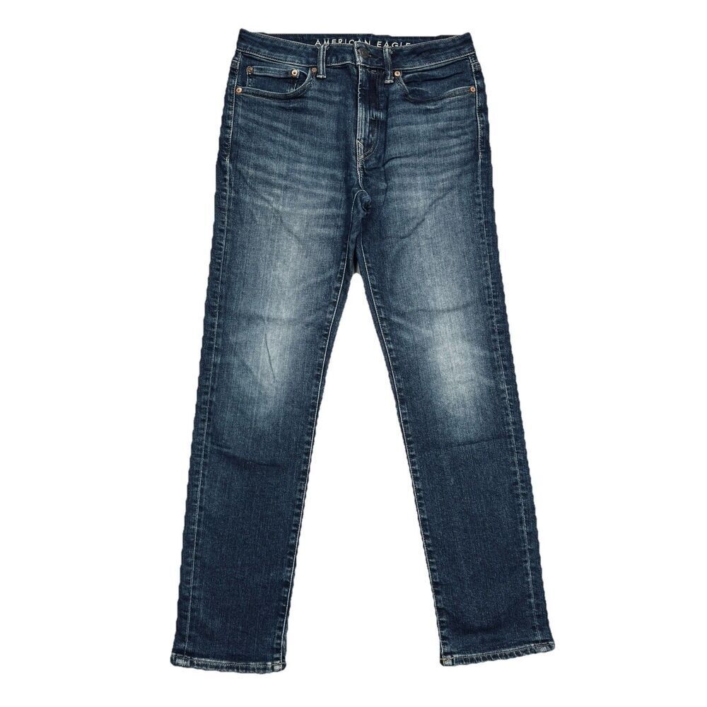 American Eagle Slim Straight Jeans Mens 29x30 Measure 29x28.5 Airflex Blue Denim